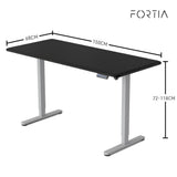 FORTIA Electric Sit-Stand Desk White Oak or Black — Allure Home Collections