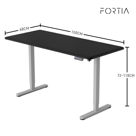 FORTIA Electric Sit-Stand Desk White Oak or Black — Allure Home Collections