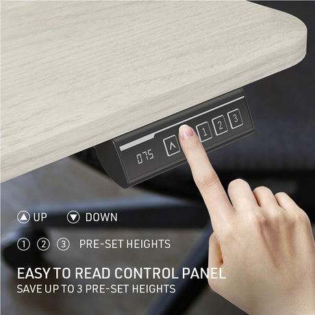 FORTIA Electric Sit-Stand Desk White Oak or Black — Allure Home Collections