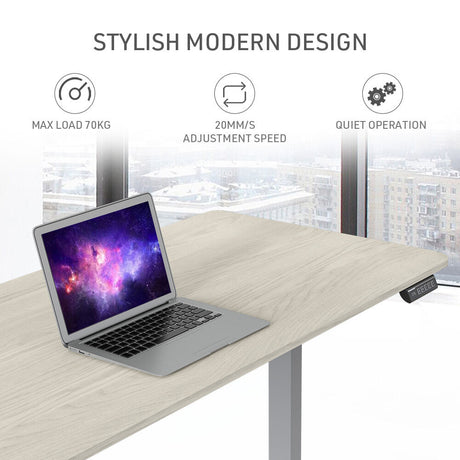 FORTIA Electric Sit-Stand Desk White Oak or Black — Allure Home Collections