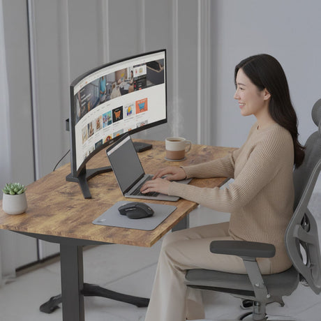 Casey Electric Standing Desk, Walnut 160cm