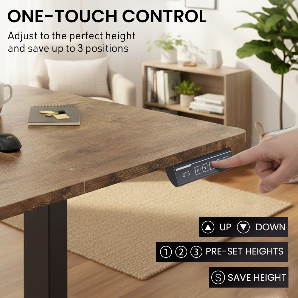 Casey Electric Standing Desk, Walnut 160cm