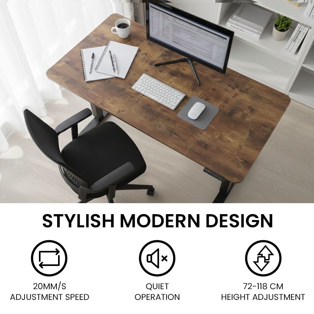 Casey Electric Standing Desk, Walnut 160cm