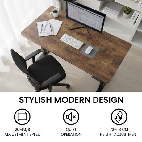 Casey Electric Standing Desk, Walnut 160cm