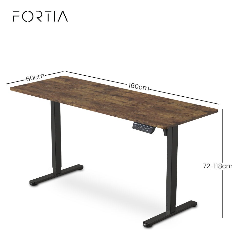 Casey Electric Standing Desk, Walnut 160cm