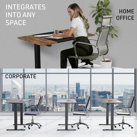 FORTIA Motorised Sit-Stand Desk 120 x 60cm Black or White — Allure Home Collections