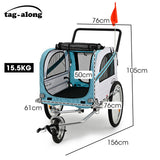 Ninove Convertible Pet and Cargo Bike Trailer Stroller, 40kg, Blue