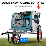 Ninove Convertible Pet and Cargo Bike Trailer Stroller, 40kg, Blue