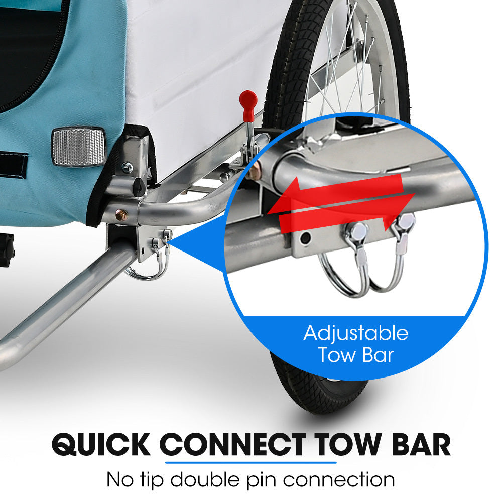 Ninove Convertible Pet and Cargo Bike Trailer Stroller, 40kg, Blue