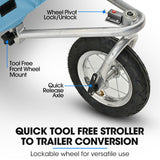 Ninove Convertible Pet and Cargo Bike Trailer Stroller, 40kg, Blue