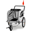 Grey convertible pet and cargo bike trailer stroller on all terrain tyres