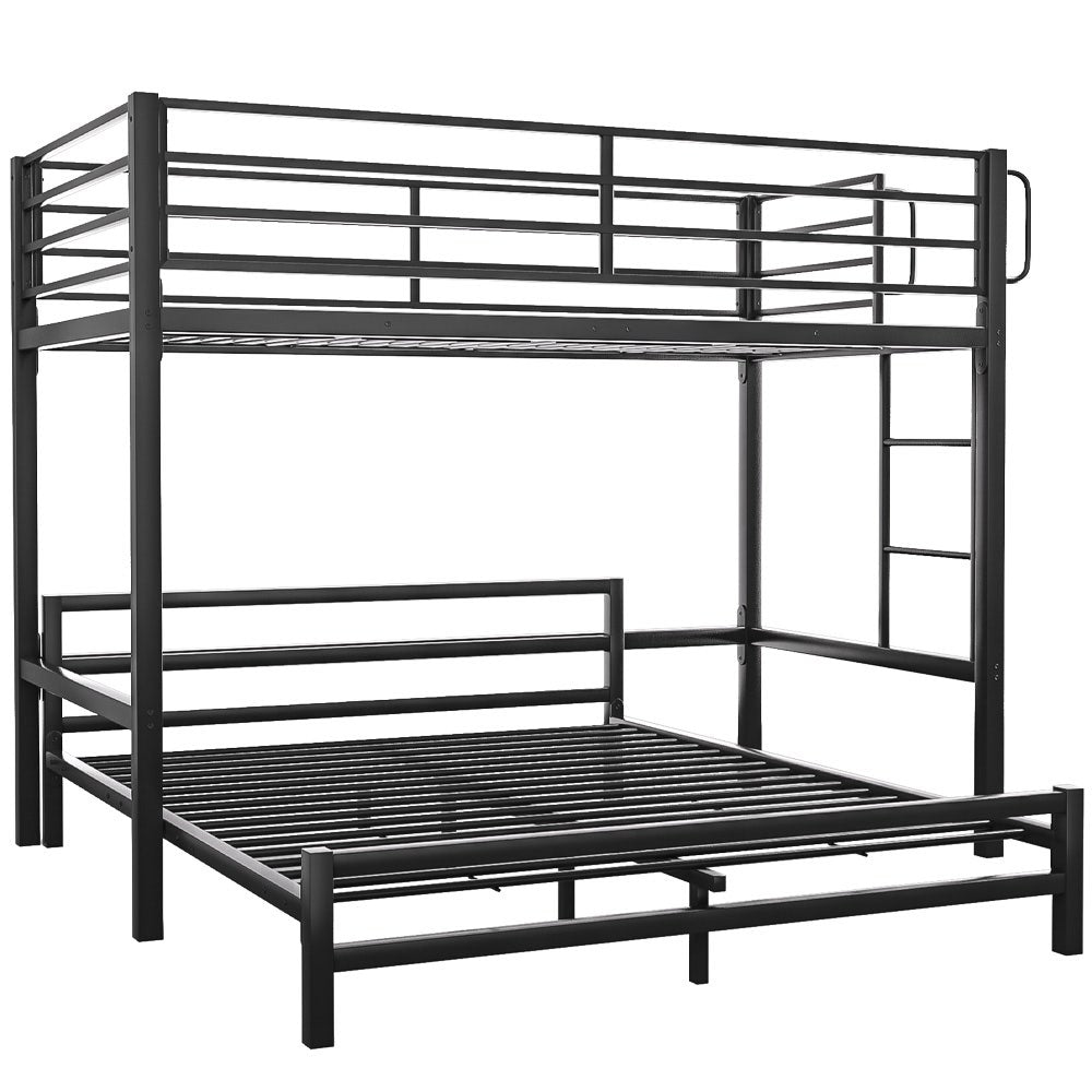 Kingston Slumber single loft and double underbed in dark matte grey — full view — Allure Home Collections