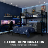 Spoleto Single Loft Bed, Dark Grey