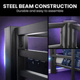 Spoleto Single Loft Bed, Dark Grey