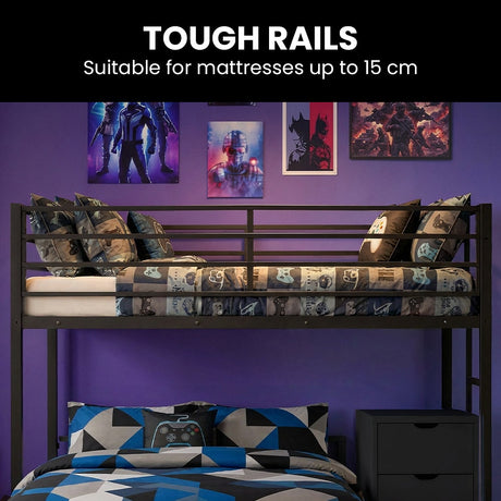 Spoleto Single Loft Bed, Dark Grey