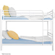 Foligno White King Single Bunk Bed frame in a modern bedroom