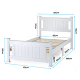 KINGSTON SLUMBER Single Wooden Bed Frame, Bedroom Furniture for Kids and Adults