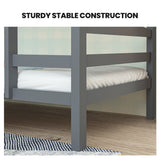 Kingston Slumber 2in1 single pine bunk bed from foot end — Allure Home Collections