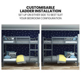 Kingston Slumber 2in1 pine bunk bed showing customisable ladder configuration — Allure Home Collections