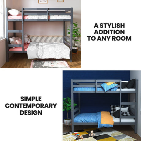 Cascia Single Bunk Bed, Grey