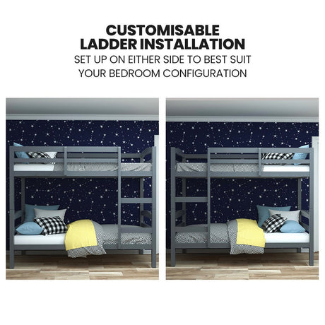 Cascia Single Bunk Bed, Grey