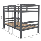 Cascia Single Bunk Bed, Grey