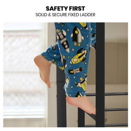Kingston Slumber metal bunk bed from foot end — Allure Home Collections