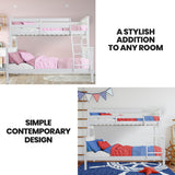 Kingston Slumber triple bunk bed white timber headboard and ladder close-up — Allure Home Collections
