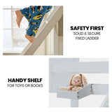 Kingston Slumber white wooden bunk bed from foot end — Allure Home Collections