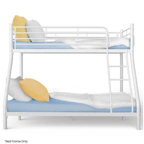Terni White Single Bunk Bed frame in a modern bedroom