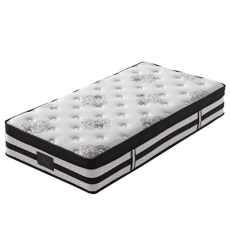 KINGSTON SLUMBER Luxury 34cm Mattress, Medium Firm, Euro Top, 5-Zone Pocket Spring Foam