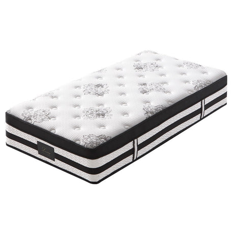 KINGSTON SLUMBER Luxury 34cm Mattress, Medium Firm, Euro Top, 5-Zone Pocket Spring Foam