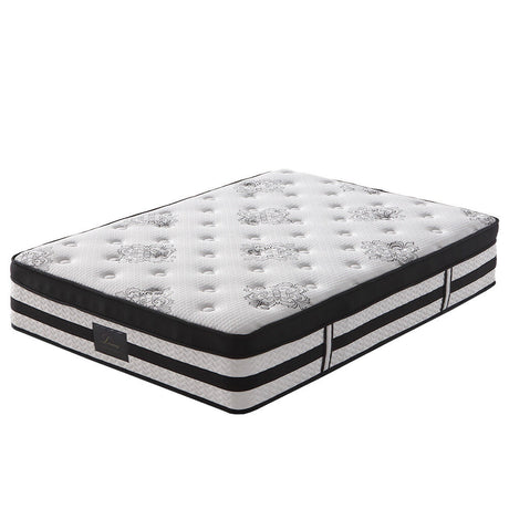 KINGSTON SLUMBER Luxury 34cm Mattress, Medium Firm, Euro Top, 5-Zone Pocket Spring Foam