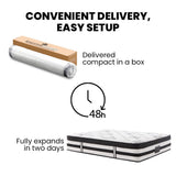 KINGSTON SLUMBER Luxury 34cm Mattress, Medium Firm, Euro Top, 5-Zone Pocket Spring Foam
