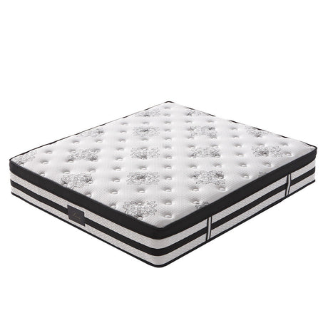 KINGSTON SLUMBER Luxury 34cm Mattress, Medium Firm, Euro Top, 5-Zone Pocket Spring Foam