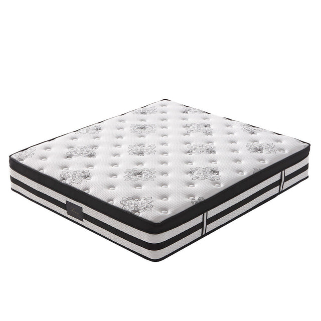 KINGSTON SLUMBER Luxury 34cm Mattress, Medium Firm, Euro Top, 5-Zone Pocket Spring Foam