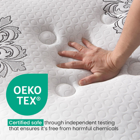 KINGSTON SLUMBER Luxury 34cm Mattress, Medium Firm, Euro Top, 5-Zone Pocket Spring Foam