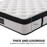 Kingston Slumber RelaxMax 31cm Euro Top 5-Zone Pocket Spring Mattress — OEKO-TEX Knitted — Allure Home Collections