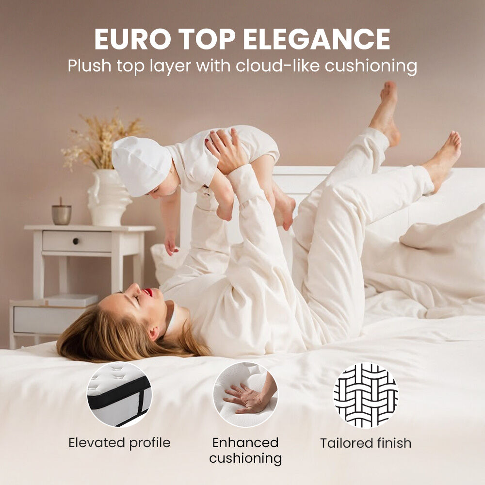 Kingston Slumber RelaxMax 31cm Euro Top 5-Zone Pocket Spring Mattress — OEKO-TEX Knitted — Allure Home Collections