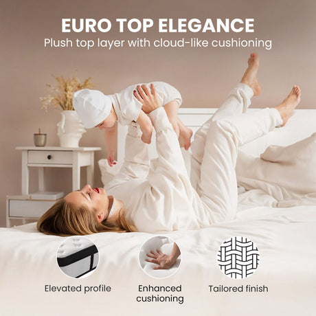 Kingston Slumber RelaxMax 31cm Euro Top 5-Zone Pocket Spring Mattress — OEKO-TEX Knitted — Allure Home Collections
