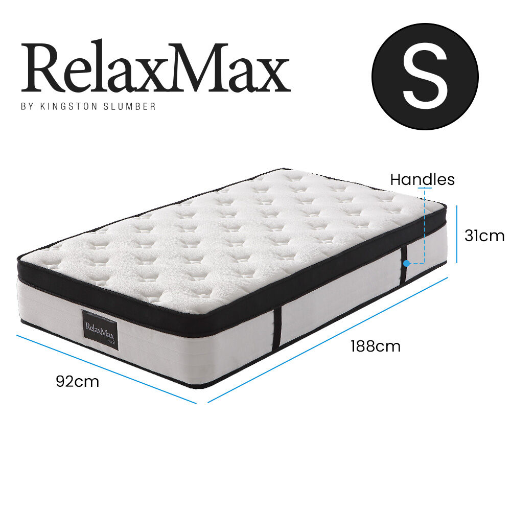 Kingston Slumber RelaxMax 31cm Euro Top 5-Zone Pocket Spring Mattress — OEKO-TEX Knitted — Allure Home Collections