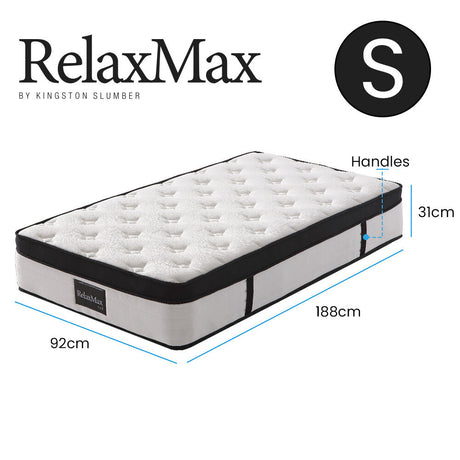 Kingston Slumber RelaxMax 31cm Euro Top 5-Zone Pocket Spring Mattress — OEKO-TEX Knitted — Allure Home Collections
