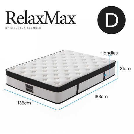 Kingston Slumber RelaxMax 31cm Euro Top 5-Zone Pocket Spring Mattress — OEKO-TEX Knitted — Allure Home Collections