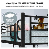Kingston Slumber dark matte grey metal bunk bed ladder close-up — Allure Home Collections