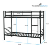Kingston Slumber dark grey bunk showing 75kg upper / 100kg lower capacity — Allure Home Collections