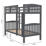 Norcia Single Bunk Bed, Grey
