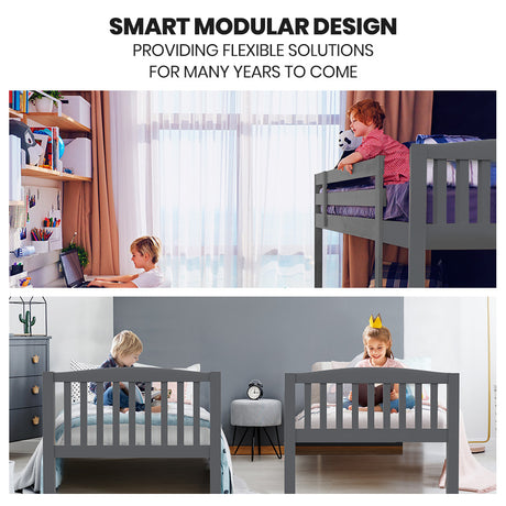 Norcia Single Bunk Bed, Grey