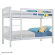 Spello White Single Bunk Bed frame in a modern bedroom