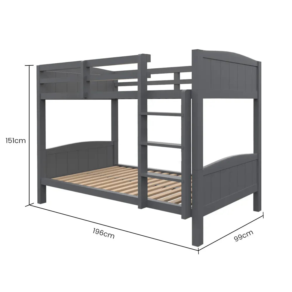 Montefalco Single Bunk Bed, Grey