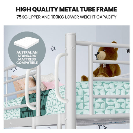 Bevagna Single Bunk Bed, White